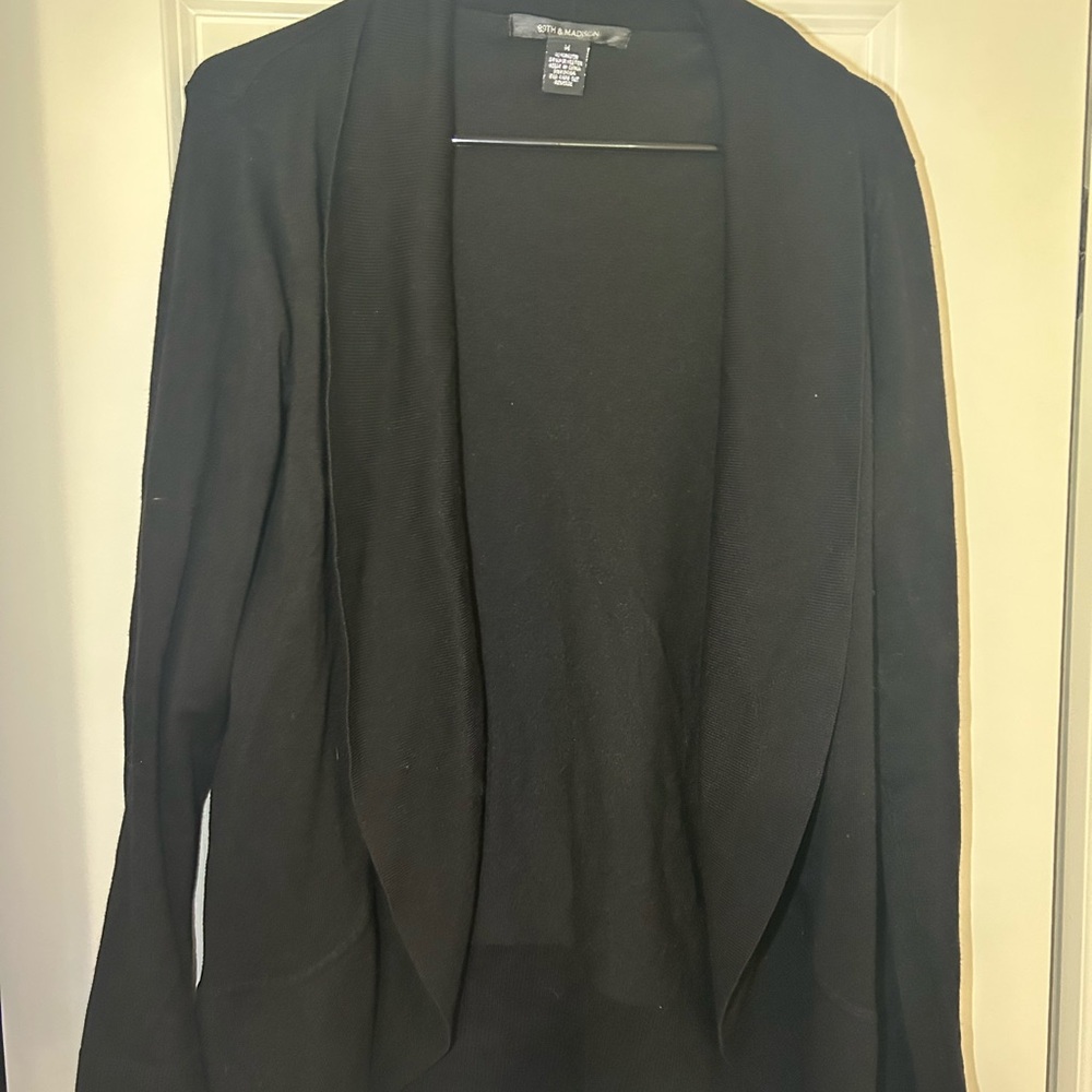 Black Open Front Cardigan